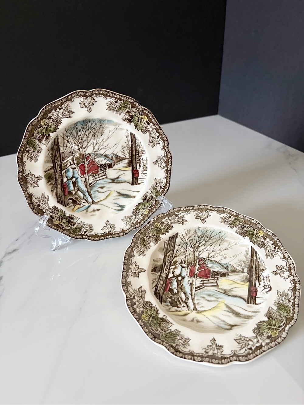 SET of 2 Bread Plates - Friendly Village by Johnson Brothers (read description)